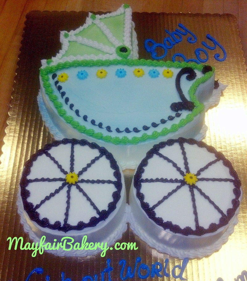 carraiage baby shower cake