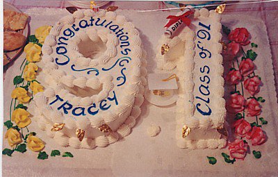 Number shape graduation cake