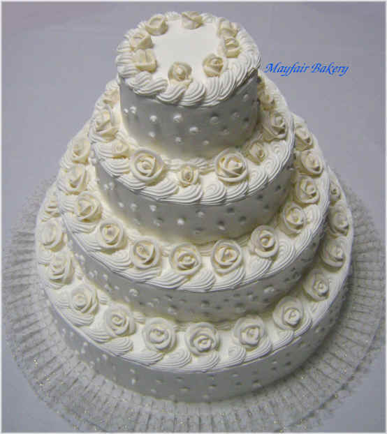 Simply Roses Wedding Cake 4 tiers